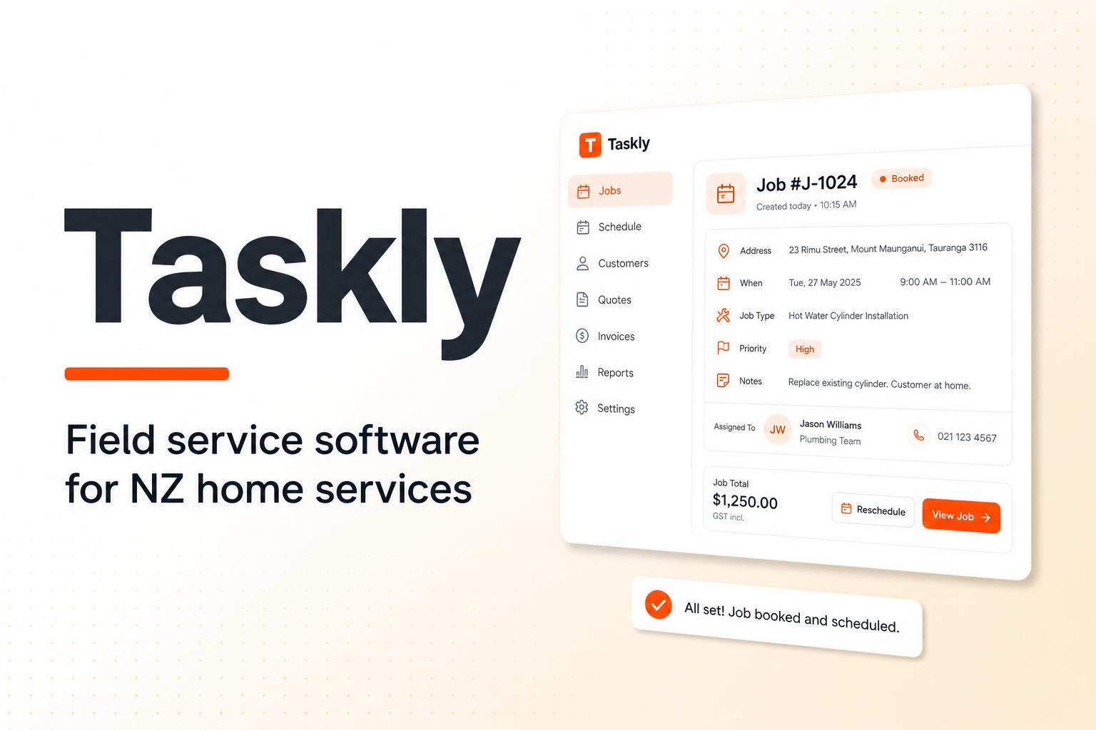 Taskly Logo Job Management Software for NZ Services — Taskly