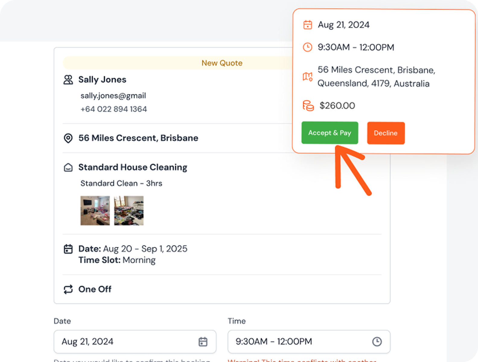 cleaning business software dashboard