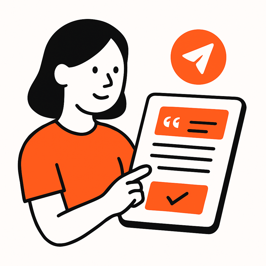 An image showing the creation of professional, accurate quotes on a digital device, featuring branded quote templates, quick sending options, and a customer accepting a quote online.