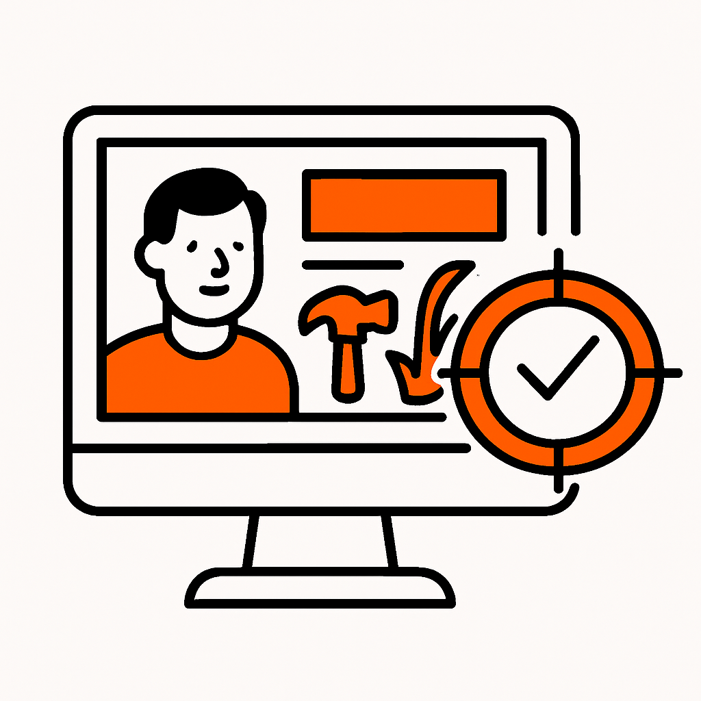 Depiction of Google Ads (PPC) on a computer screen showing targeted ads for plumbing or landscaping services, emphasizing fast, high-intent leads.