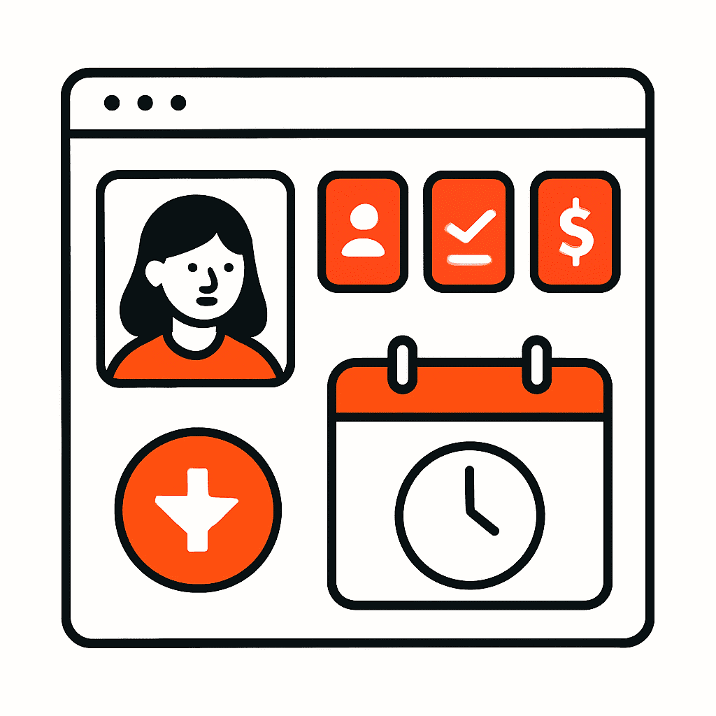 Visual representation of a centralized job management software dashboard showing customers, jobs, payments, and scheduling in one place