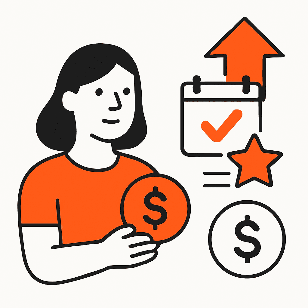 A clear infographic showing the costs and financial benefits of offering Afterpay, including fees versus increased job bookings and upselling opportunities.